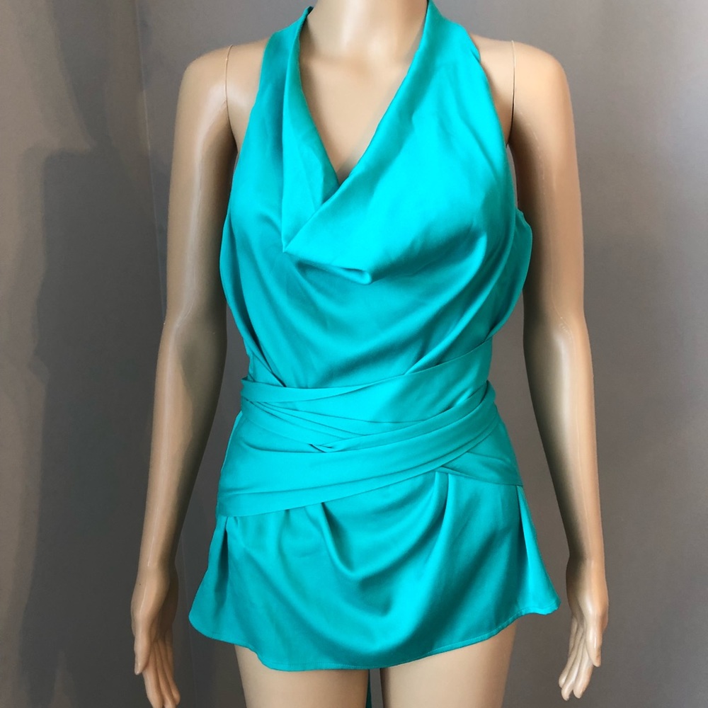 Ann Taylor NWT SZ 6 Green Cowl neck wraparound